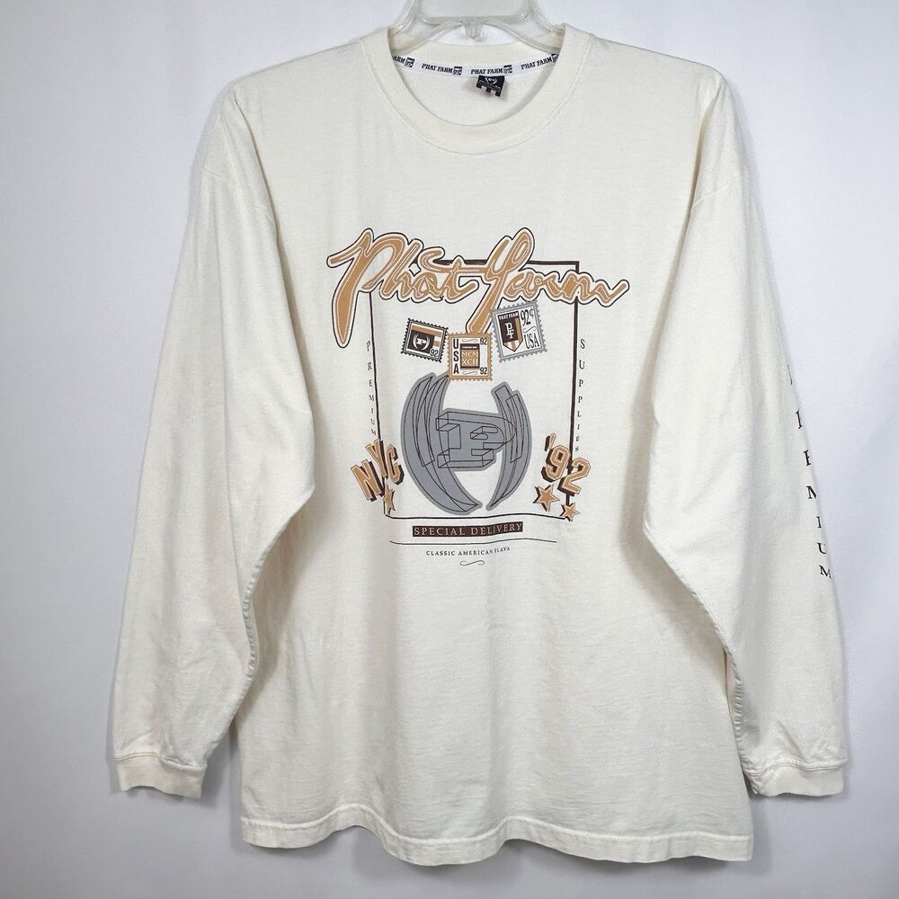 Phat Farm Long Sleeve Shirt Vintage Men’s XL Y2K 90’s USA Made Hip Hop ‘92 NYC